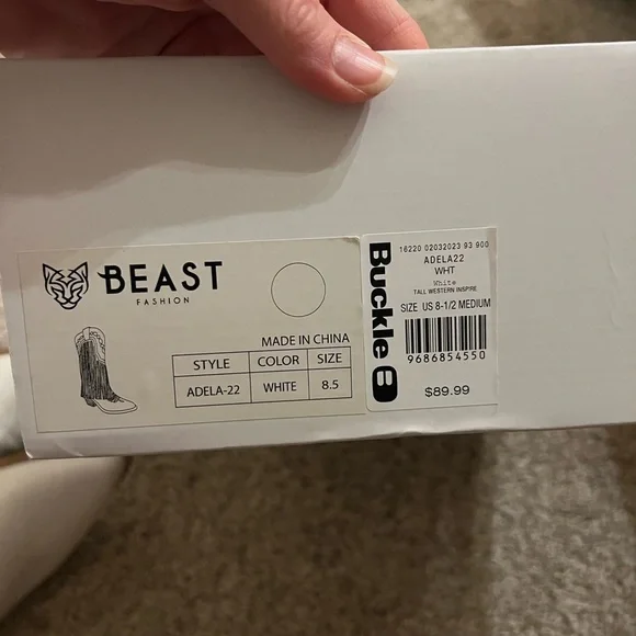 BEAST FASHION White Fringe Heeled Boots